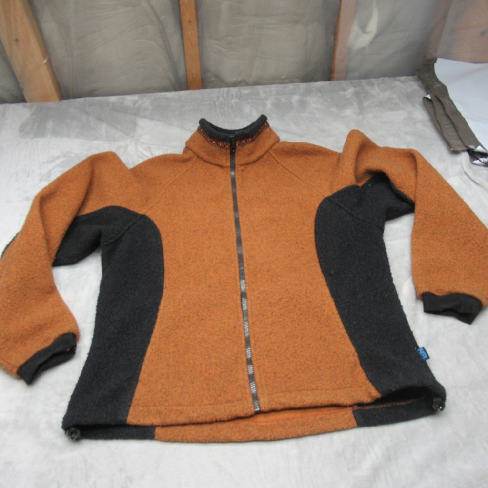 Alf Kuhl Jacket Mens Large Brown Glacier Fleece Full Zip Outdoor VTG 90s RARE
